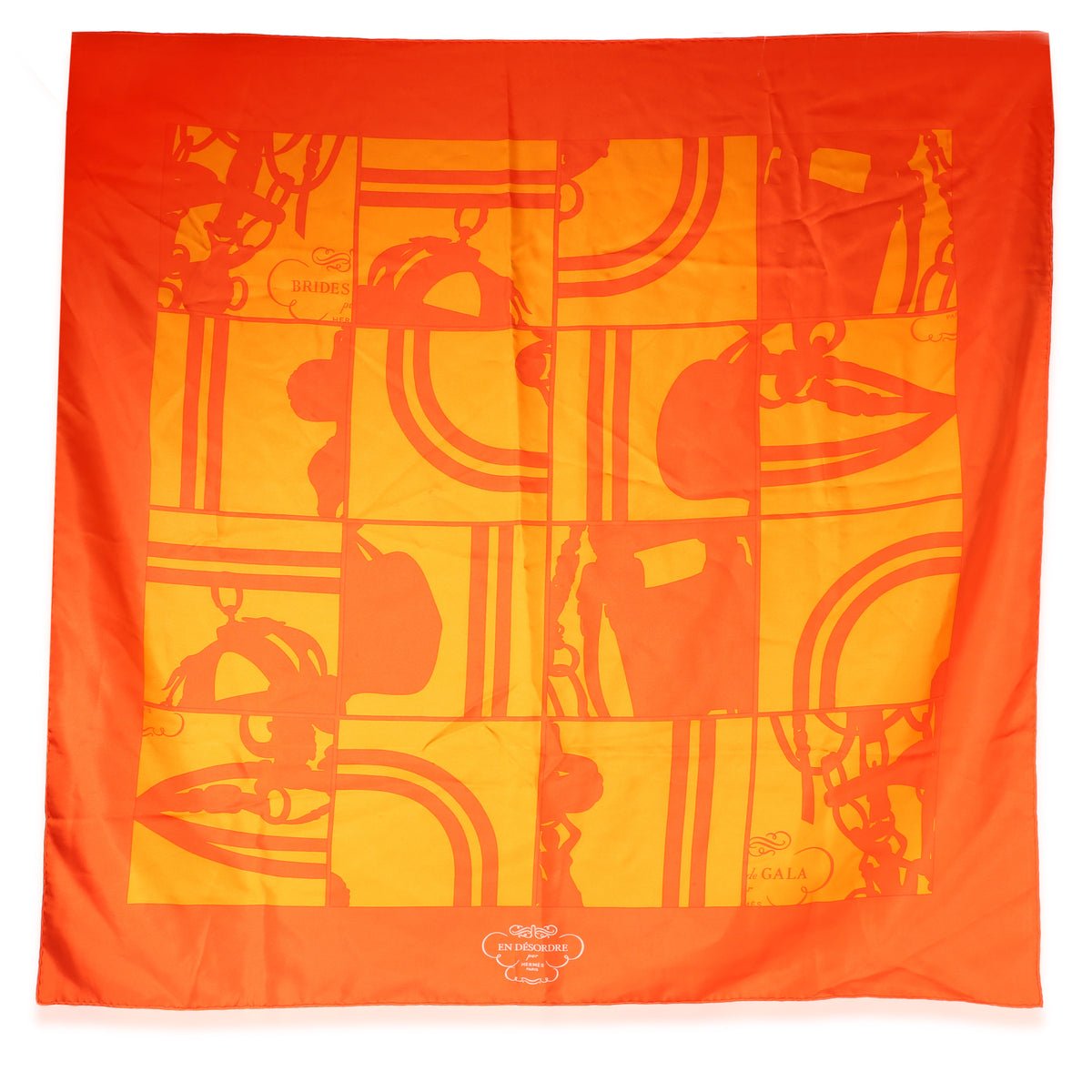 Orange Silk En Désordre Scarf 90