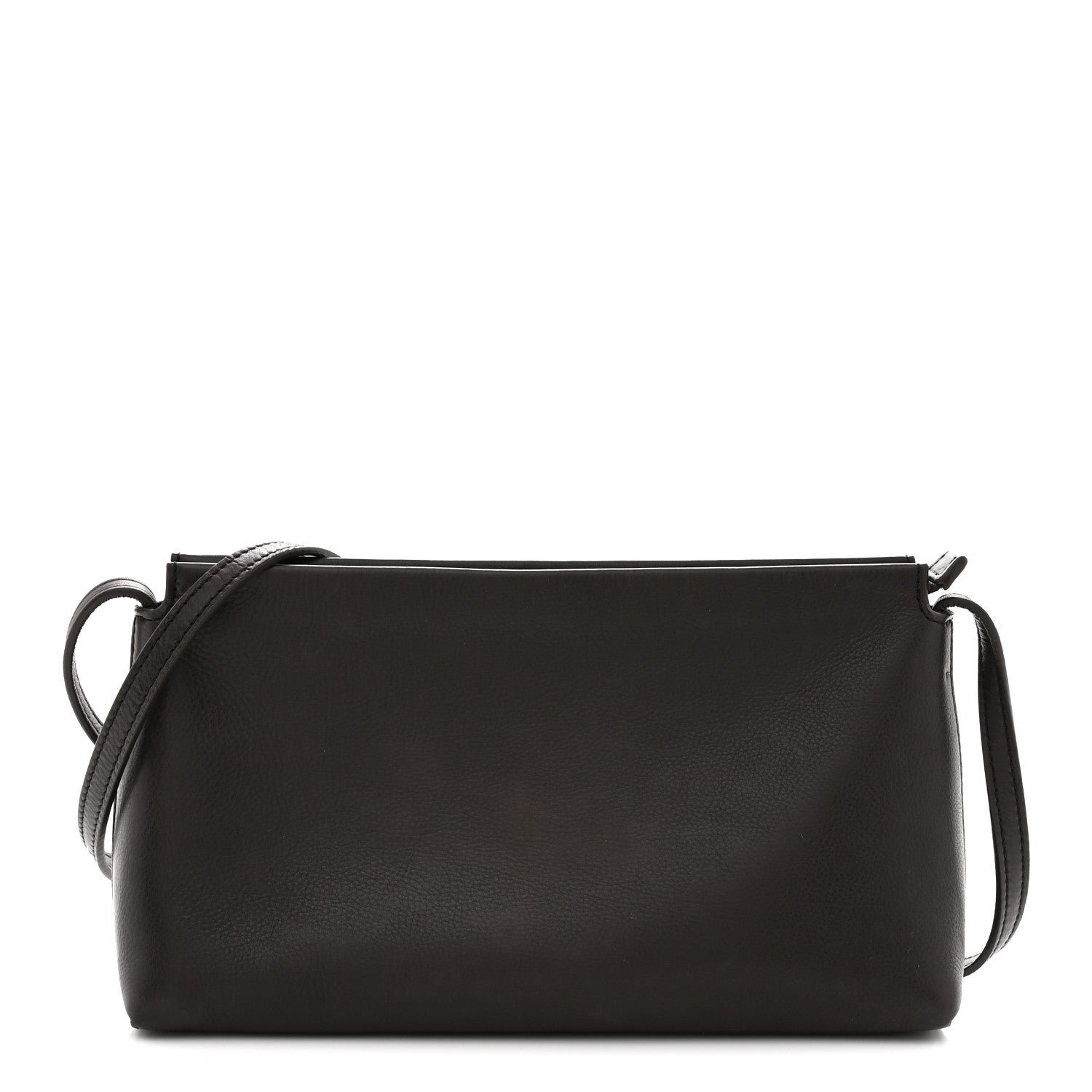 The Row Grained Calfskin Rene Crossbody Dark Brown