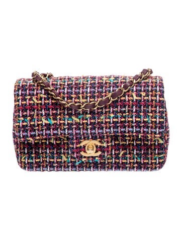 Rectangular Mini Tweed Flap Bag