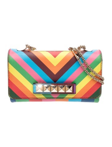 Leather 1973 Va Va Voom Rainbow Rockstud shoulder bag Small