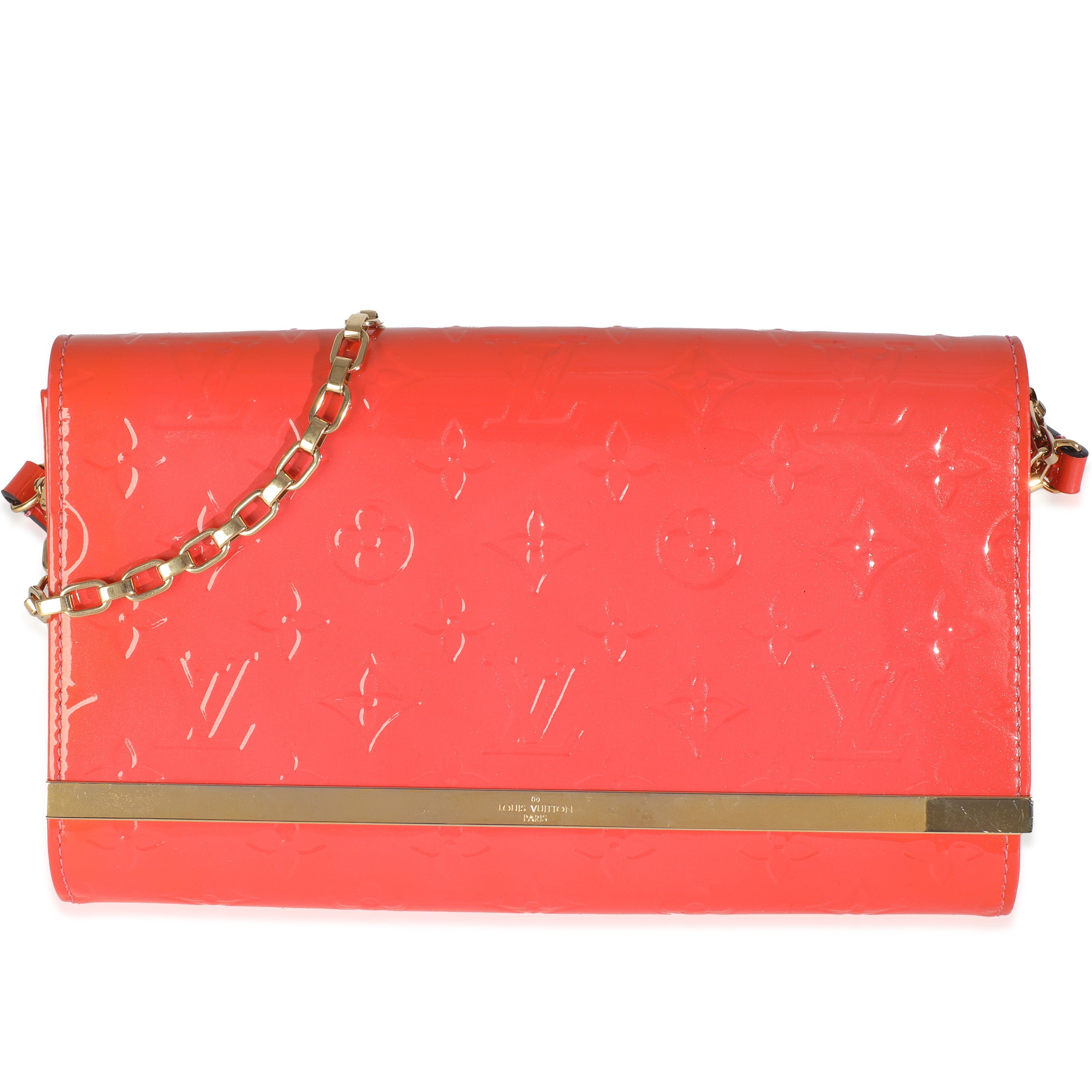 Louis Vuitton Orange Sunset Monogram Vernis Ana Clutch