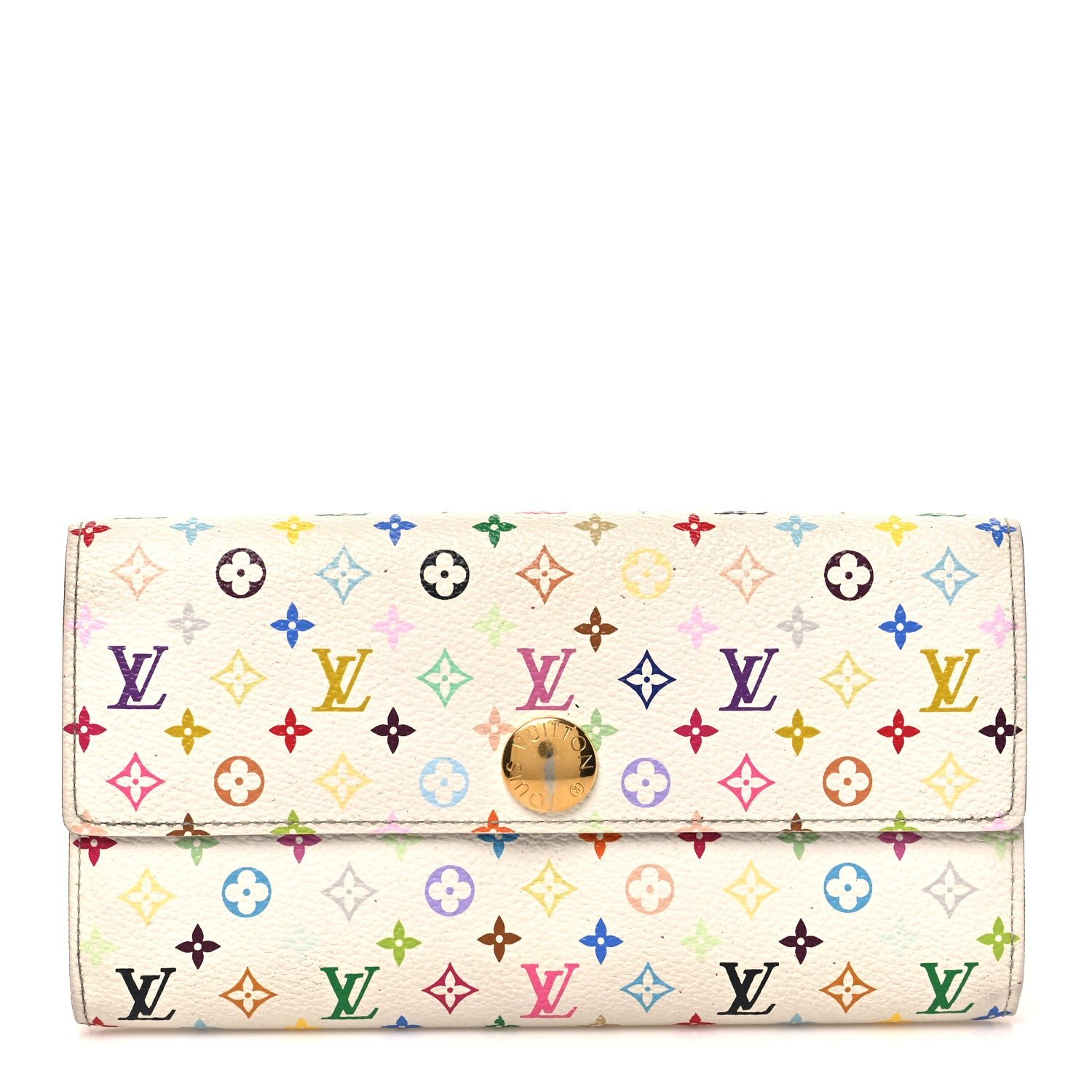 Louis Vuitton Monogram Multicolor Sarah Wallet White Eglantine