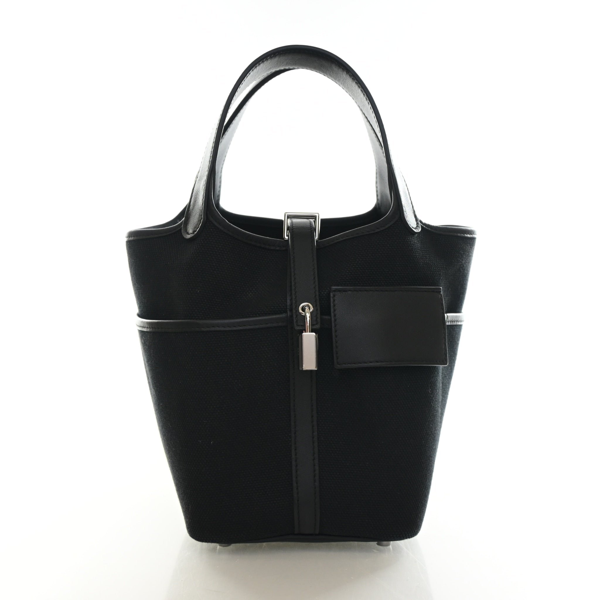 Hermes Noir Toile Goeland Cargo Picotin Lock 18