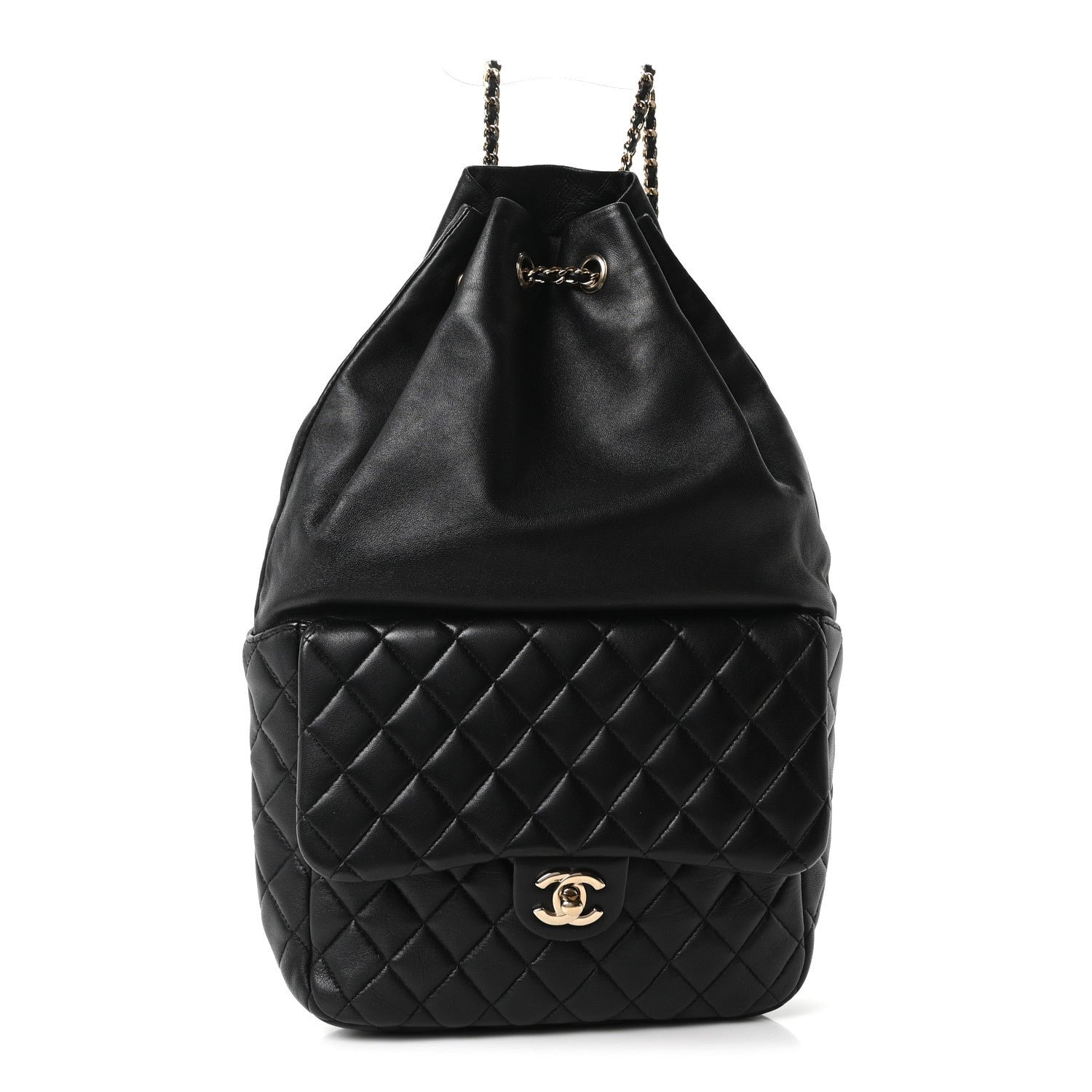 Chanel Lambskin Quilted Large in Seoul Backpack Black