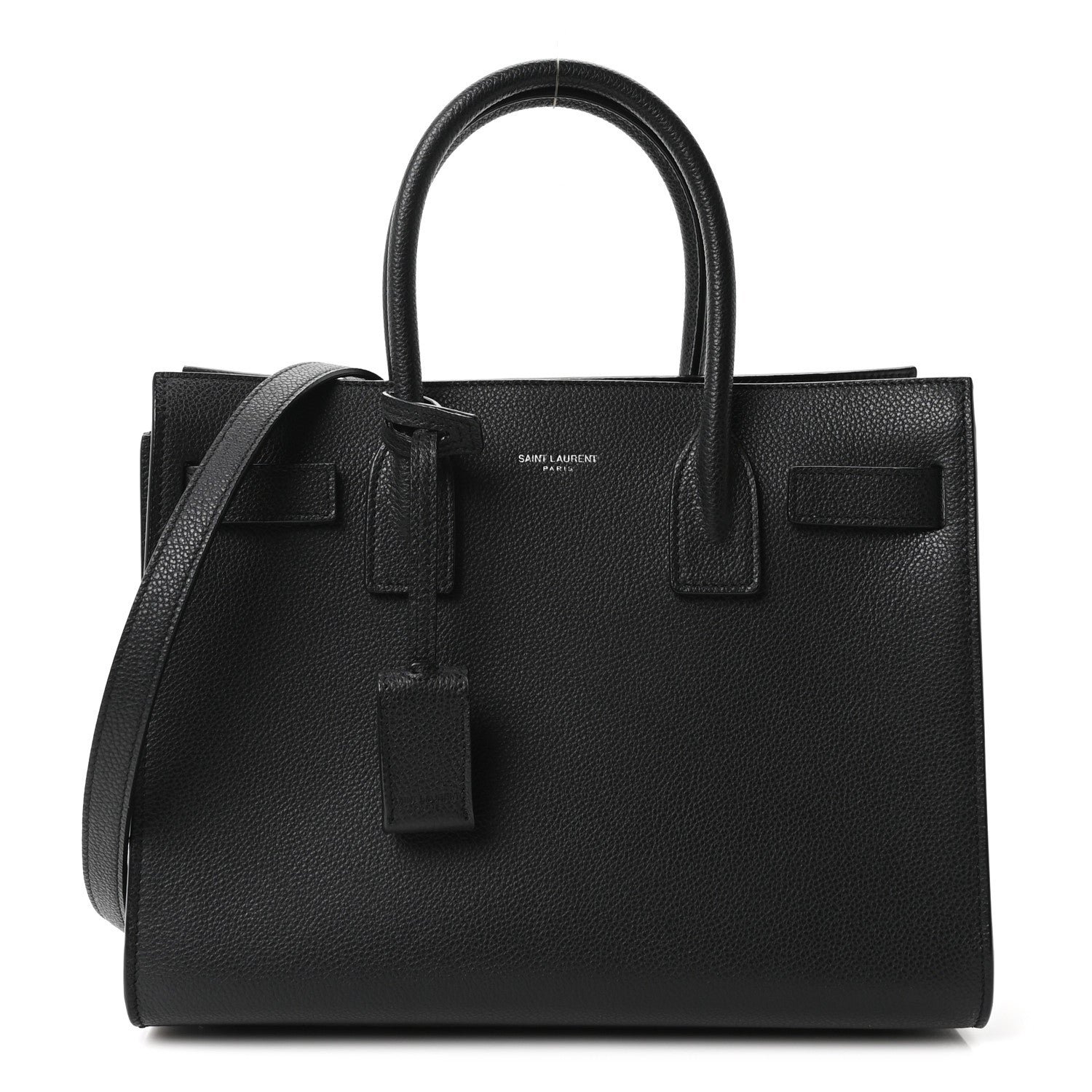 Grained Calfskin Baby Sac De Jour Black