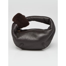 Bottega Veneta Bottega Veneta Dark Brown Leather/Shearling Mini Jodie Bag