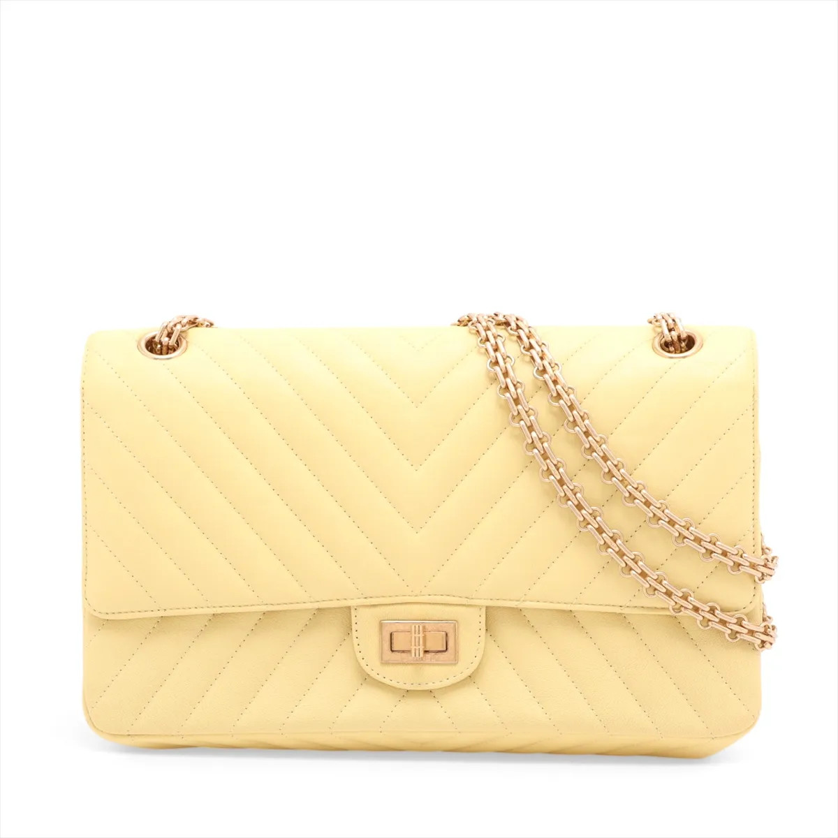 Chanel Matelasse 2.55 Large Leather Double Flap Double Chain Bag V Stitch Chevro