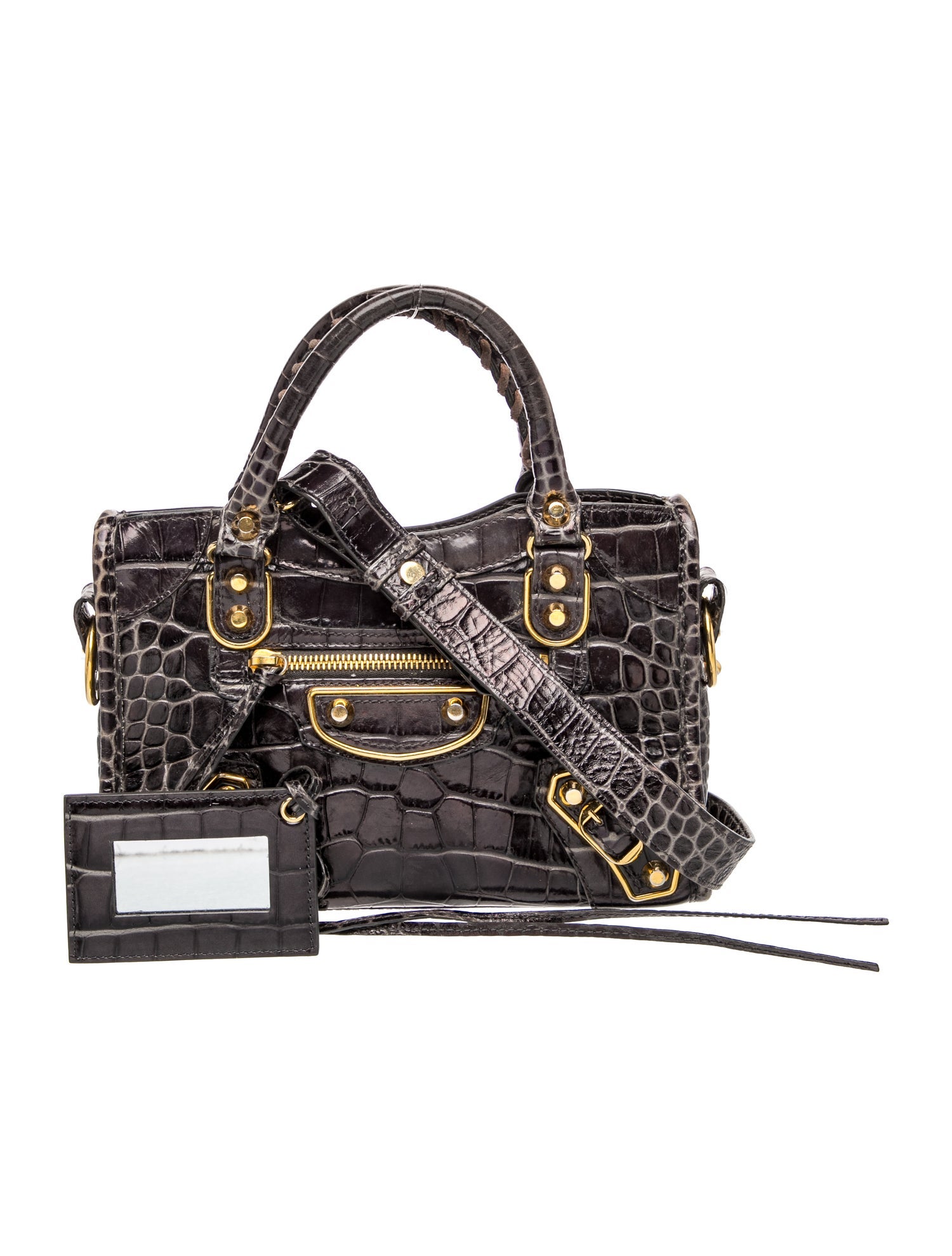 Embossed Leather Motocross City Metallic Edge Mini