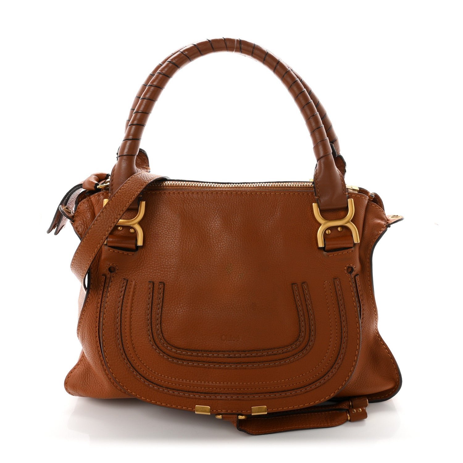 Chloe Calfskin Medium Marcie Satchel Tan