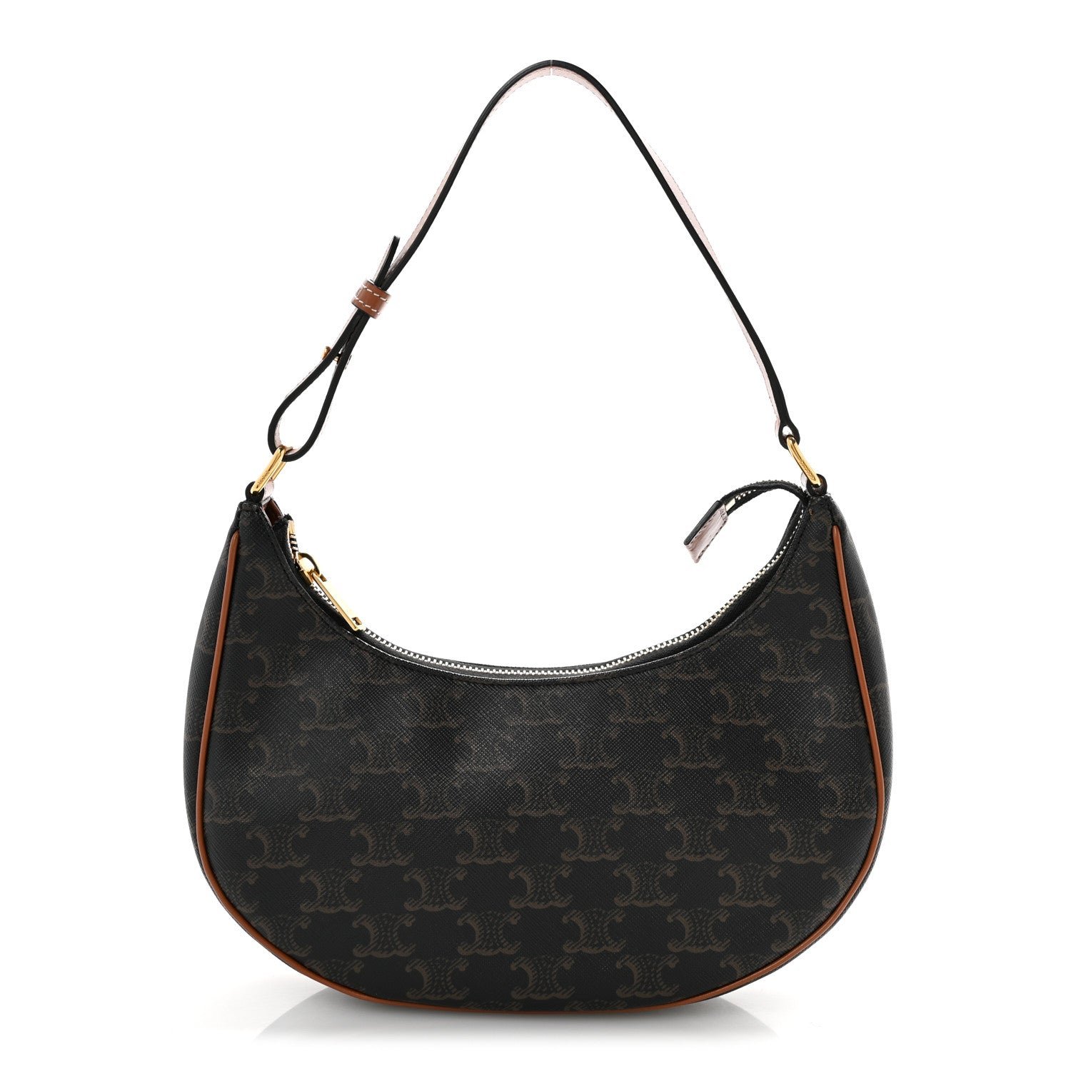 Triomphe Canvas Calfskin Ava Shoulder Bag Tan