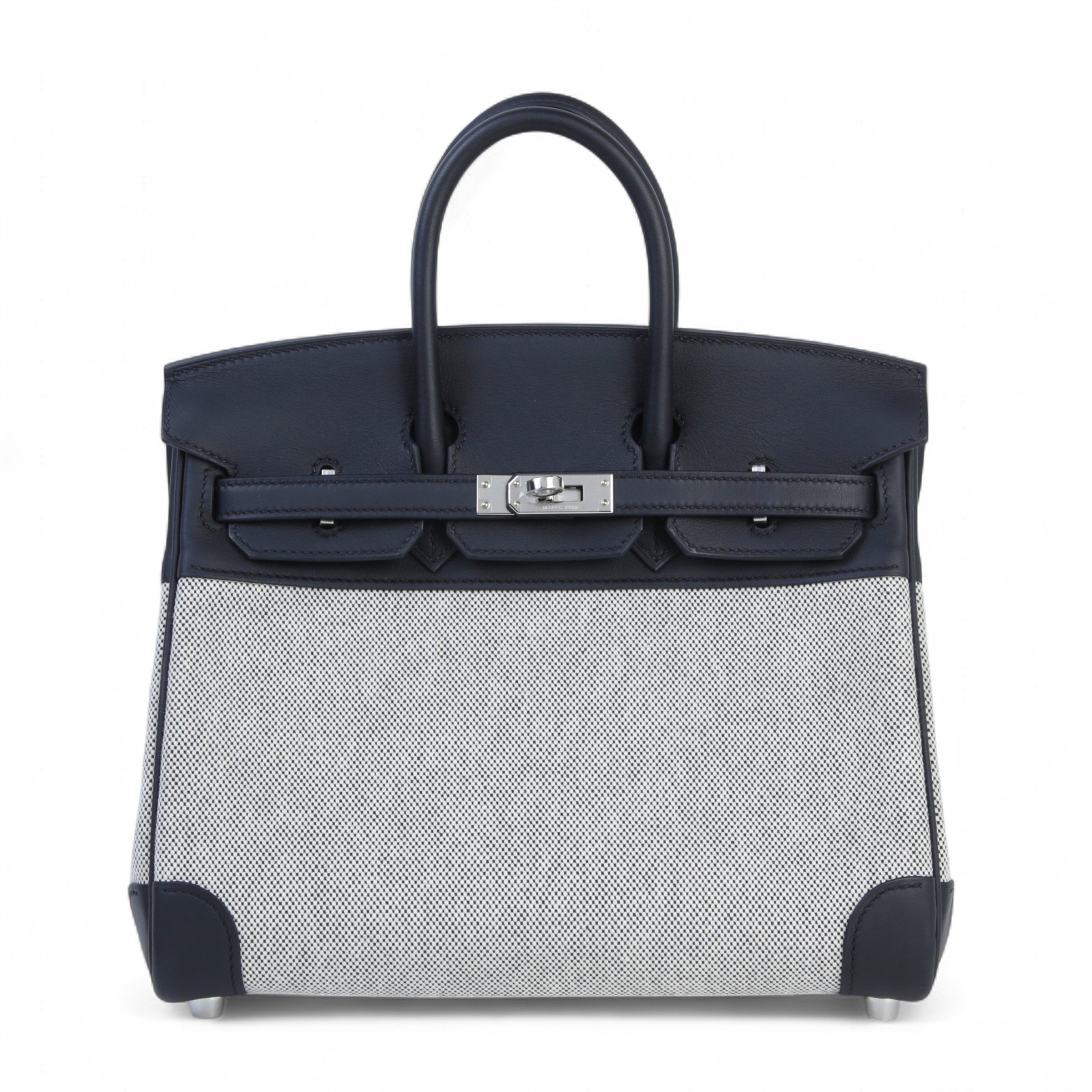 Hermes Brand New ( Rank N ) HERMÈS Birkin 25 Noir (89) Canvas Swift Palladium hardware K (2025)