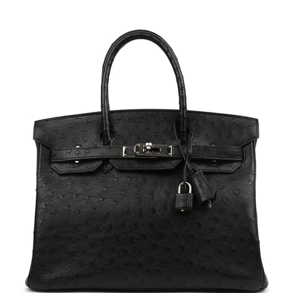 Hermes Vintage Hermes Birkin 30 Black Ostrich Palladium Hardware