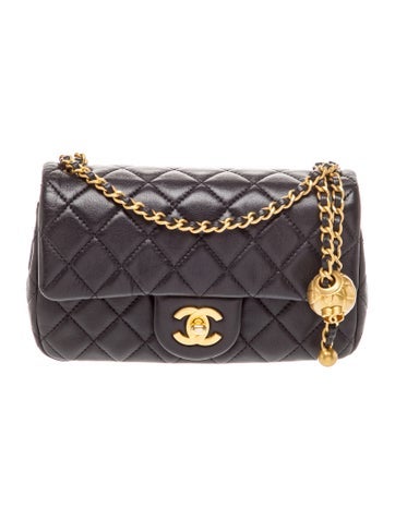 Rectangular Mini Pearl Crush Flap Bag