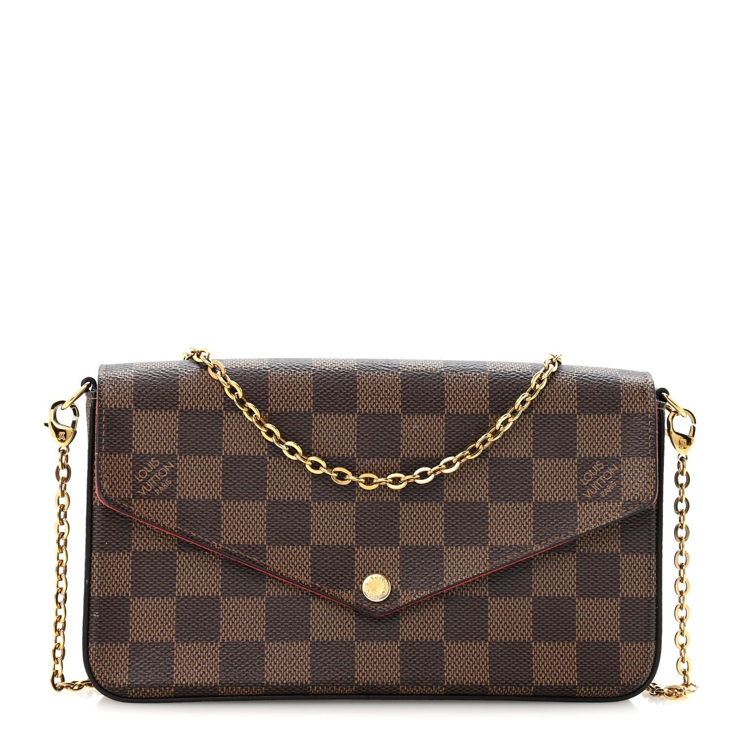 Louis Vuitton Damier Ebene Pochette Felicie Chain Wallet
