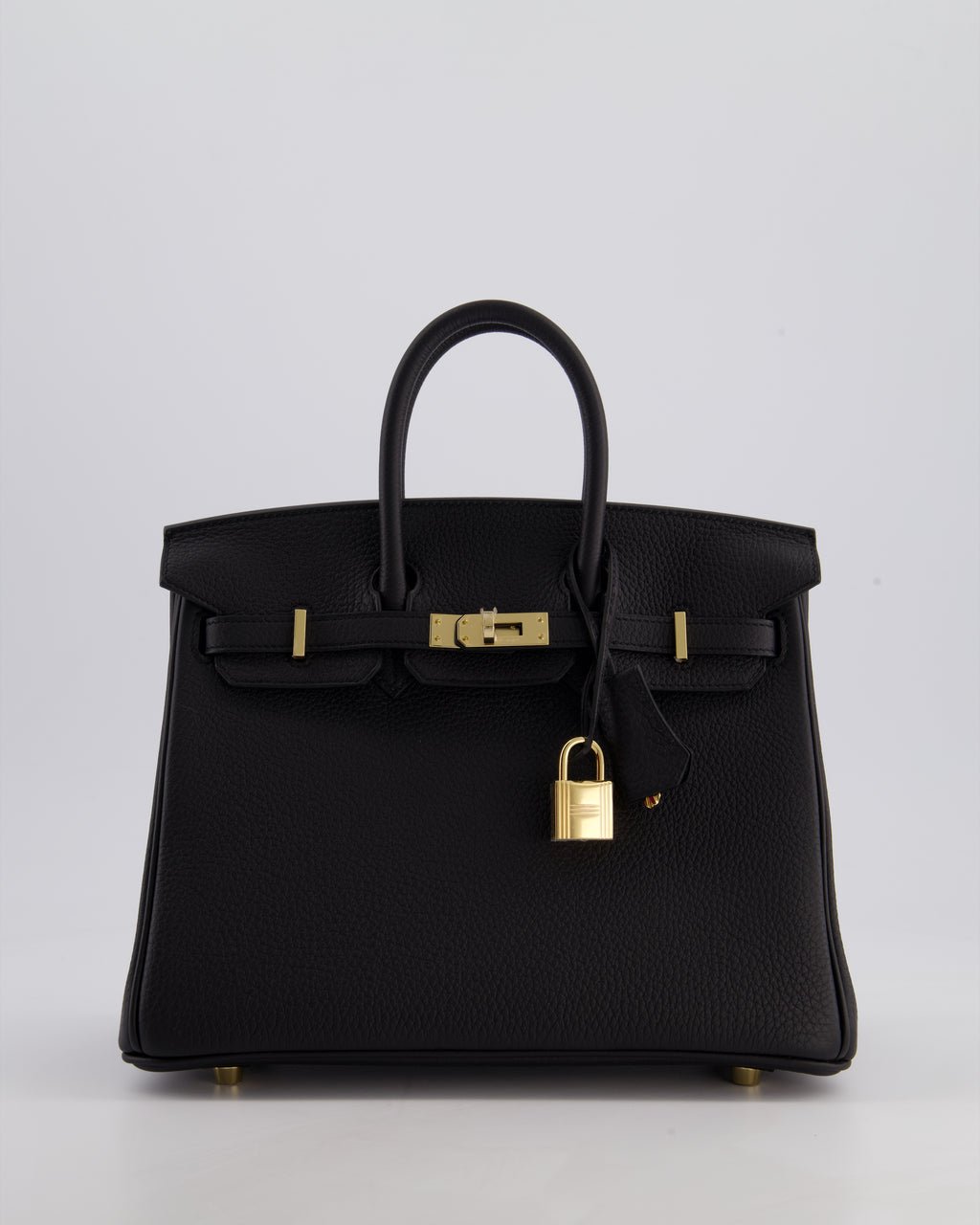 Hermes *SUPER RARE* Hermès Birkin 25 Retourne Bag in Noir Togo Leather with Permabrass Hardware