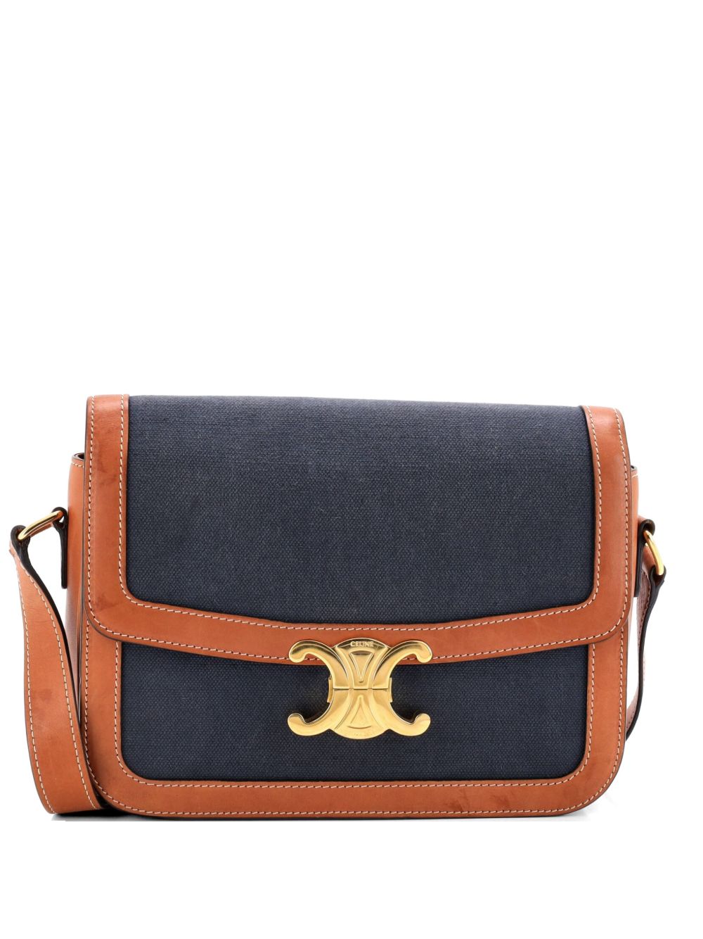 Triomphe Shoulder Bag Canvas with Leather Medium crossbody bag