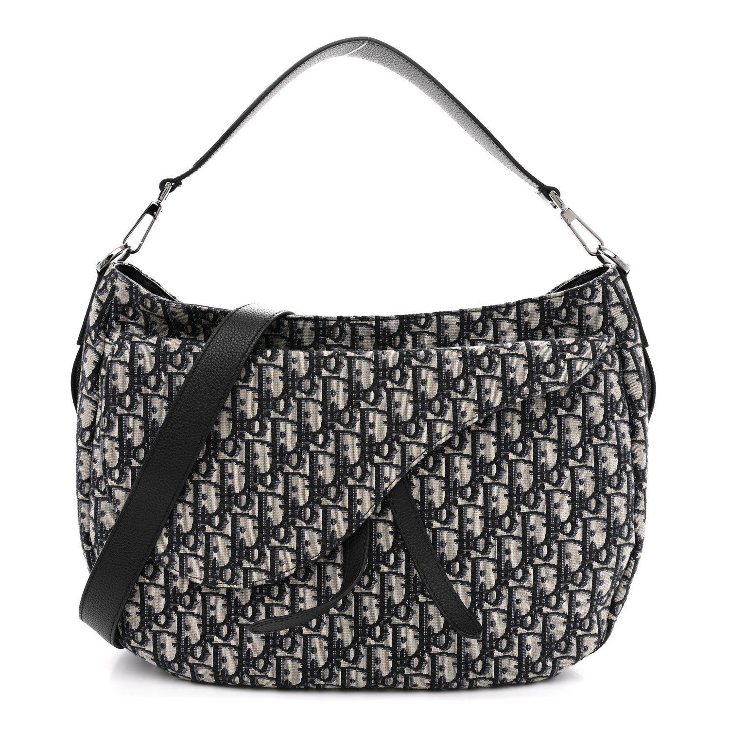 Dior Oblique Soft Saddle Bag Beige Blue