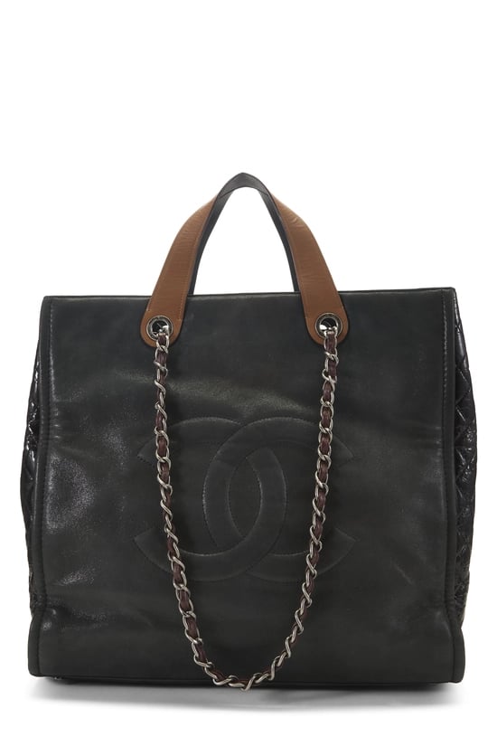 Black Calfskin In the Mix Tote