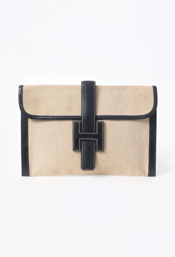 Hermes '70s Toile H & Box Jige Clutch