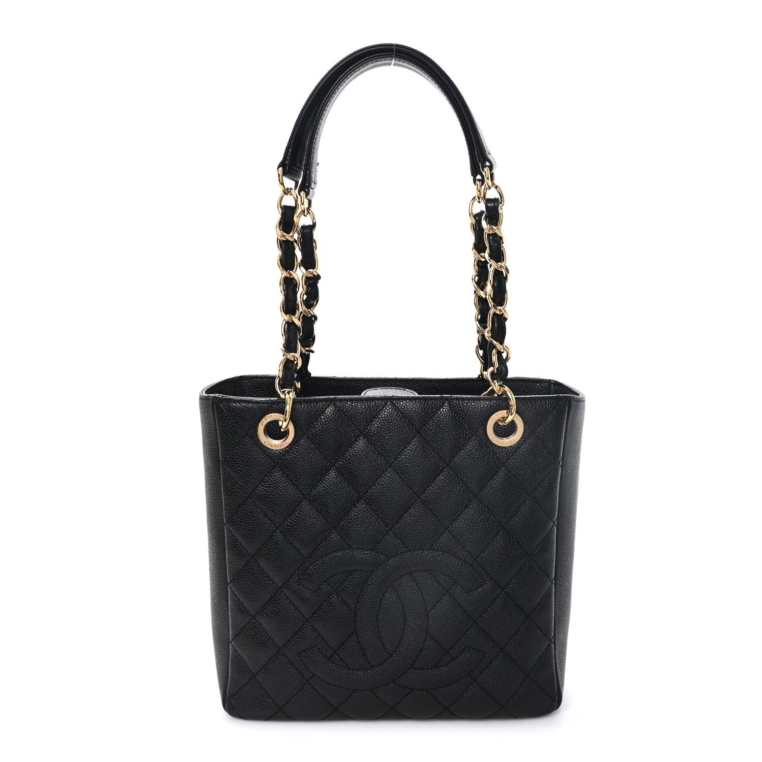 Chanel Caviar Quilted Petit Shopping Tote PST Black
