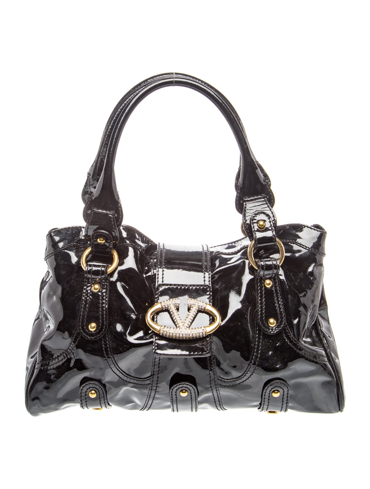 Patent Leather Top Handle Bag