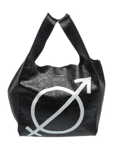 Calfskin Supermarket Shopper Tote Bag