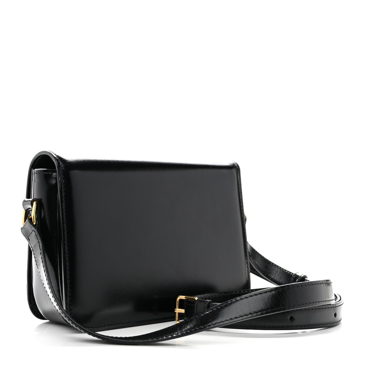 Celine Shiny Calfskin Teen Triomphe Black