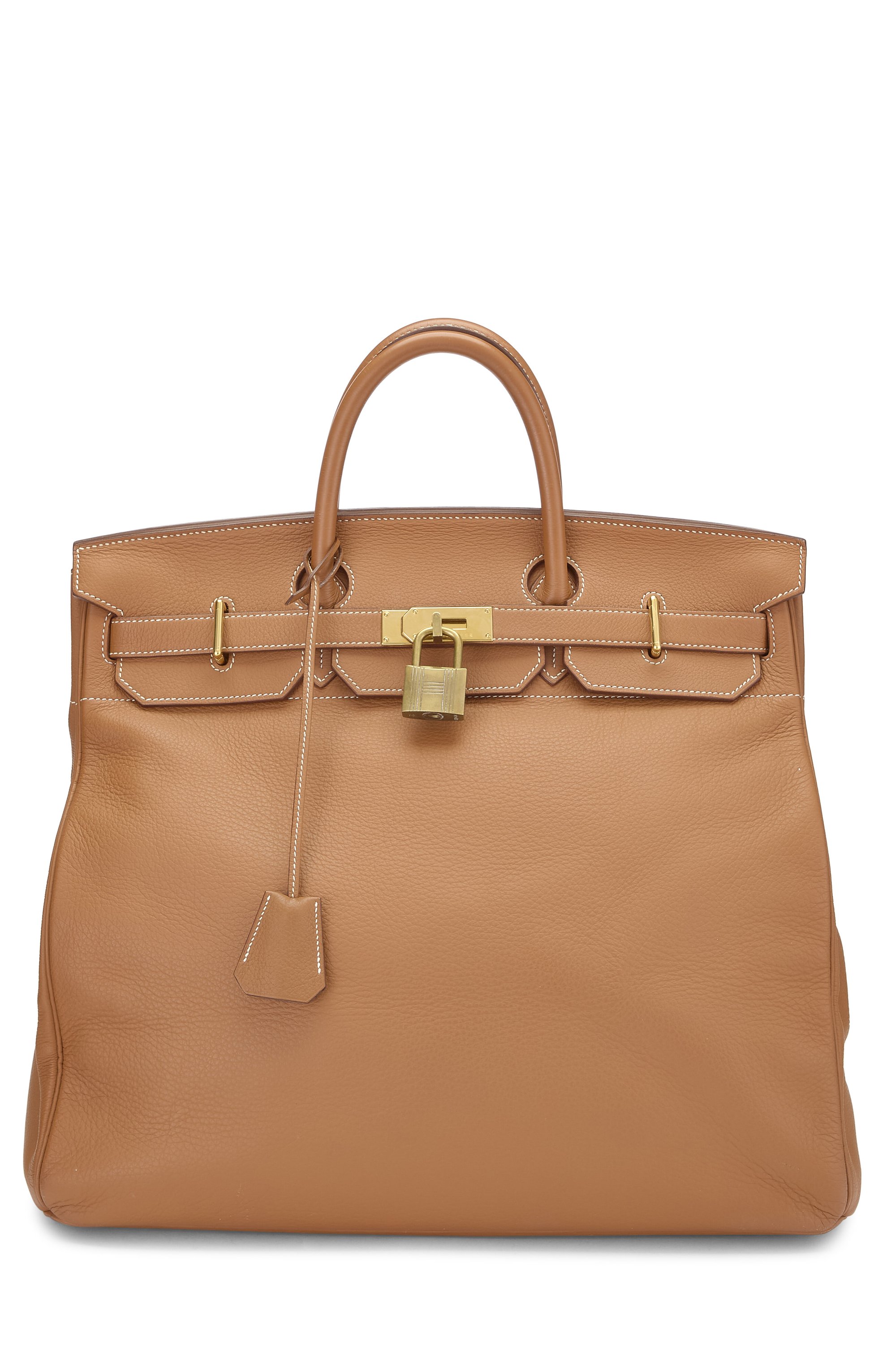 Hermès Cognac Clemence Haut à Courroies "HAC" Birkin 45