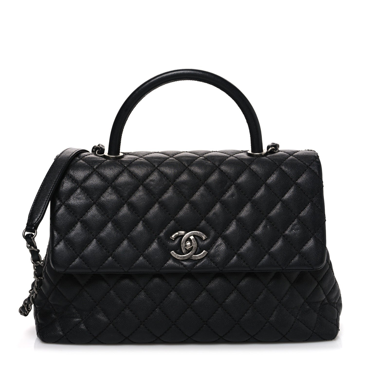Chanel Caviar Quilted Medium Coco Handle Flap Black