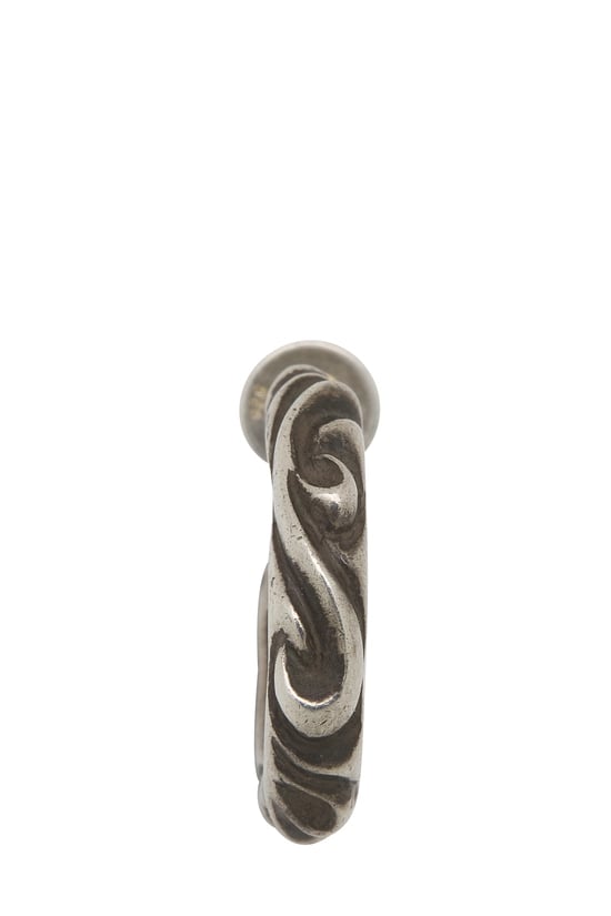 Sterling Silver Scroll Hoop Earring