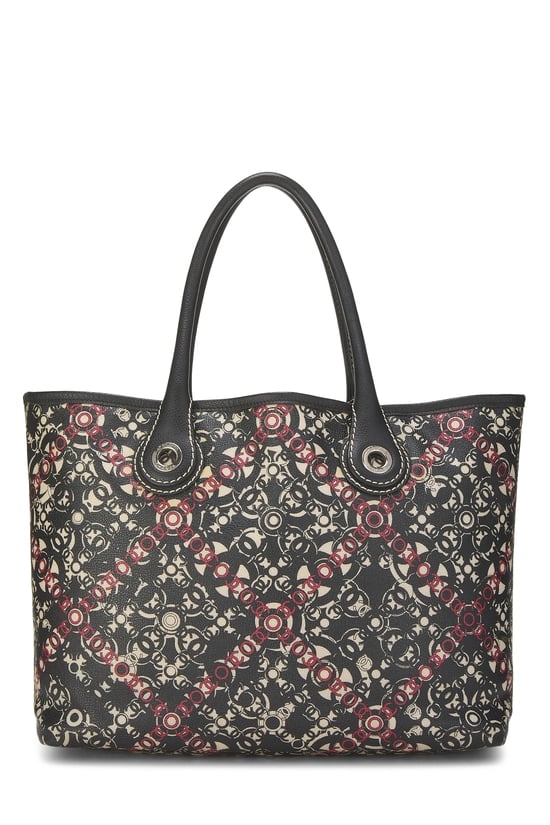 Black Coated Canvas Optic Coco Tote