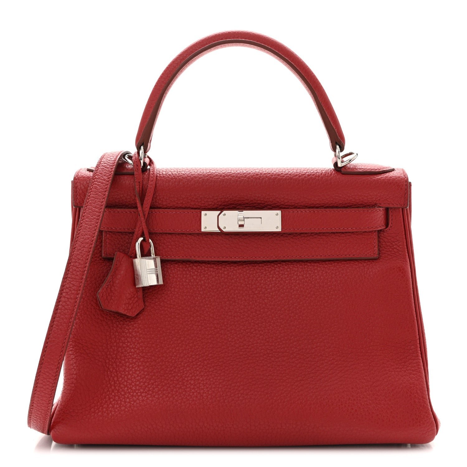Hermes Taurillon Clemence Kelly Retourne 28 Rouge Garance
