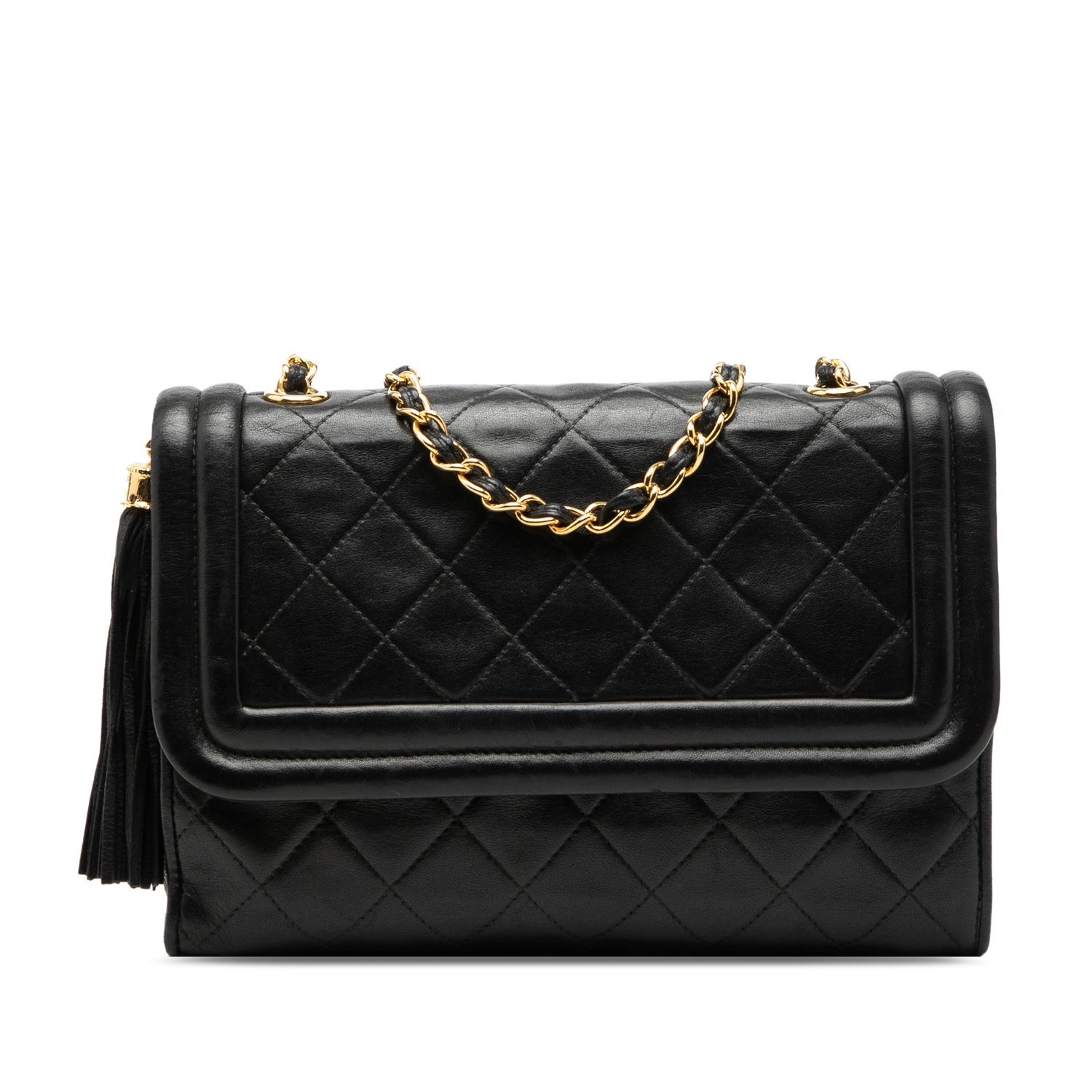 Lambskin Quilted Lambskin Tassel Flap