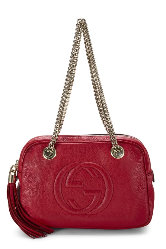 Red Leather Soho Chain Shoulder Bag