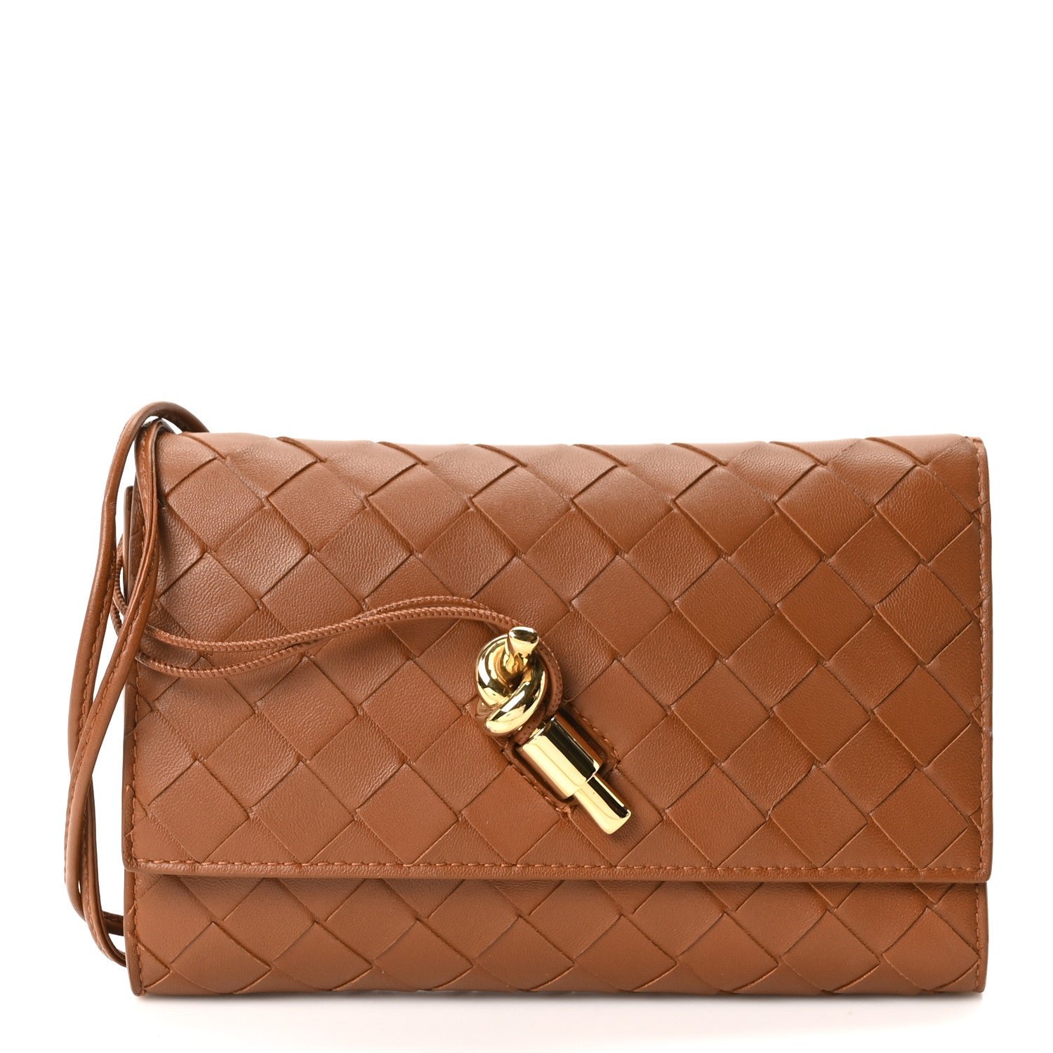 Bottega Veneta Nappa Intrecciato Andiamo Pouch On Strap Tannin