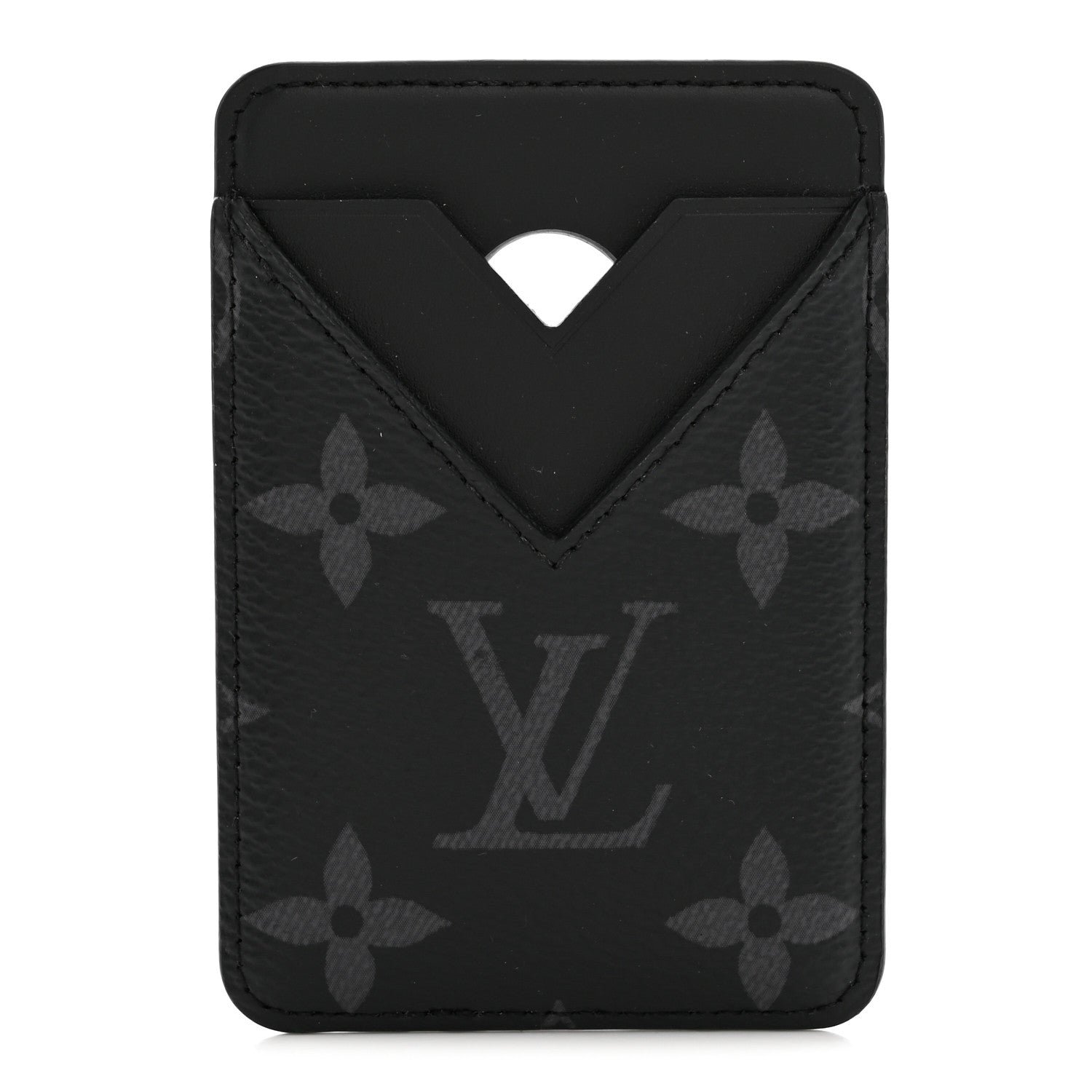 Louis Vuitton Monogram Eclipse Magnetic Card Holder Black
