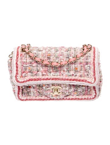 Classic Rectangular Mini Tweed Braid Flap Bag