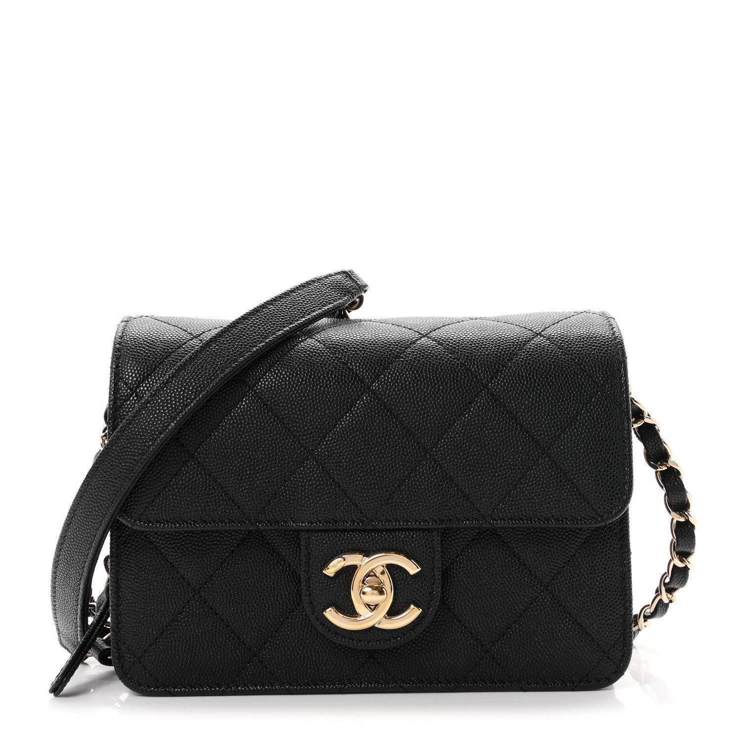 Chanel Caviar Quilted Like A Wallet Flap Black