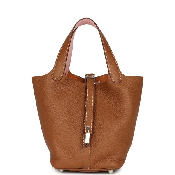 Hermes Hermes Picotin Lock 18 Eclat Gold and Rose Sakura Clemence Palladium Hardware