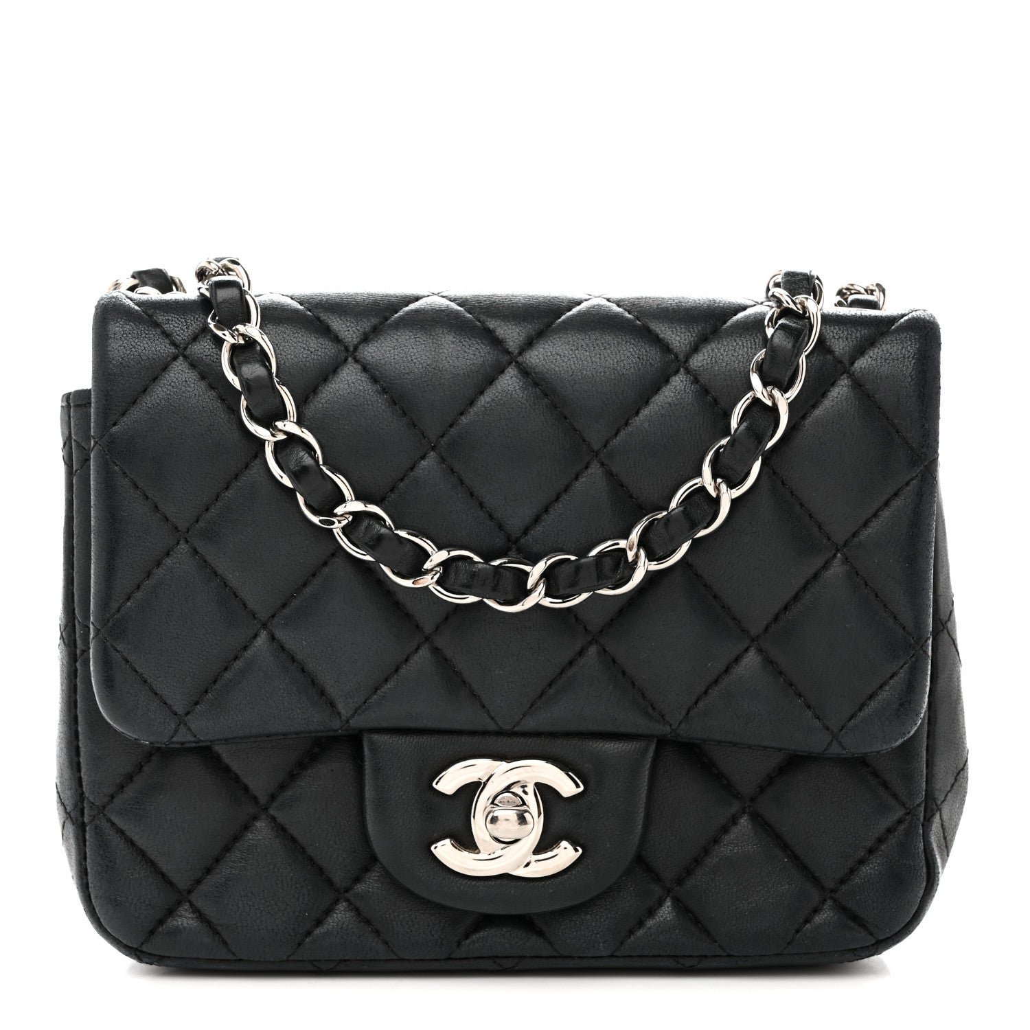 Chanel Lambskin Quilted Mini Square Flap Black