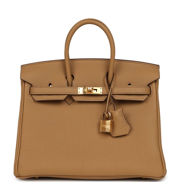 Hermes Birkin 25 Biscuit Togo Gold Hardware