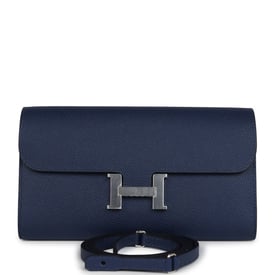 Hermes Hermes Constance Wallet To Go Bleu Navy Epsom Palladium Hardware