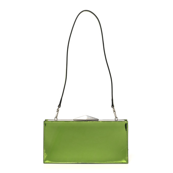 Jimmy Choo Metallic Patent Clutch Green