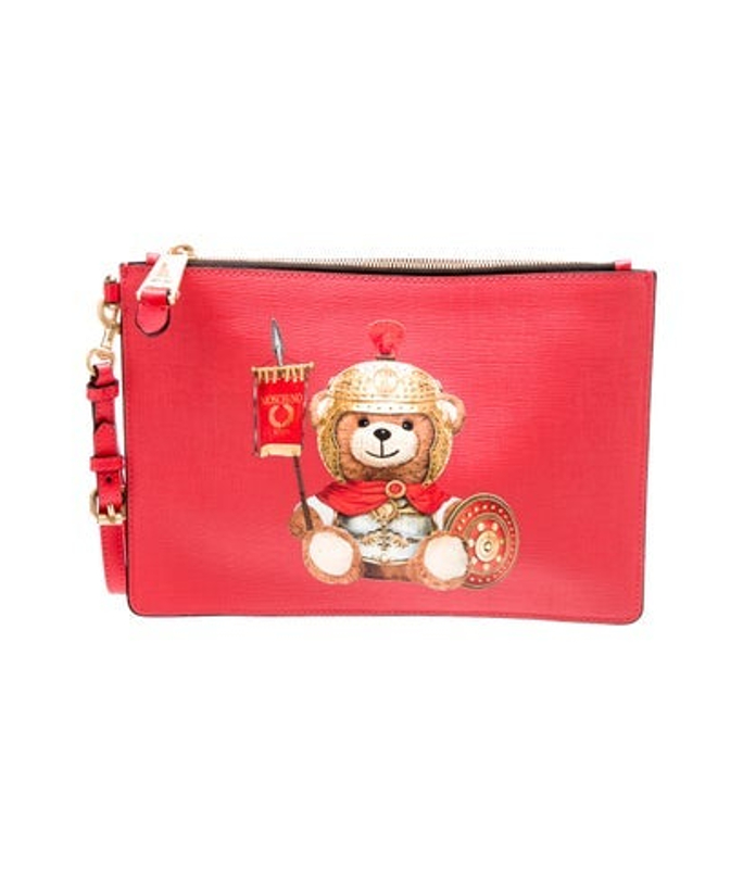 Moschino Saffiano Leather Clutch