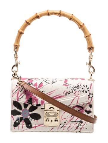 Miu Miu Canvas Top Handle Bag