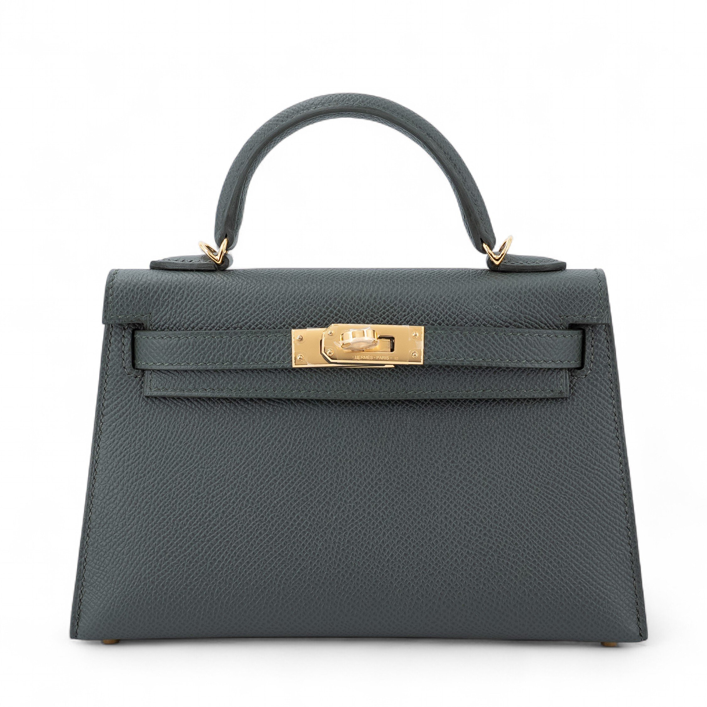 Hermes Brand New ( Rank N ) HERMÈS Mini Kelly II Vert Mangrove (Q0) Epsom Gold hardware K (2025)
