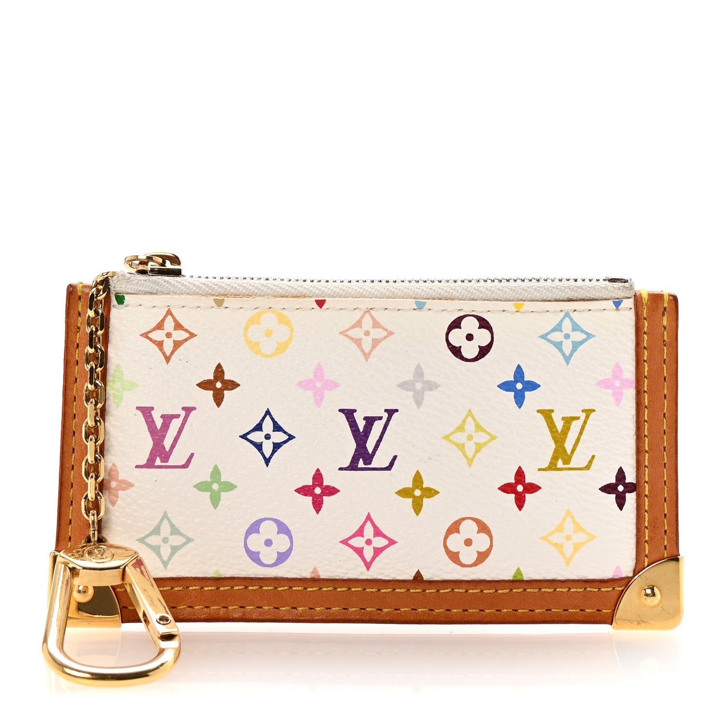 Louis Vuitton Monogram Multicolor Key Pouch White