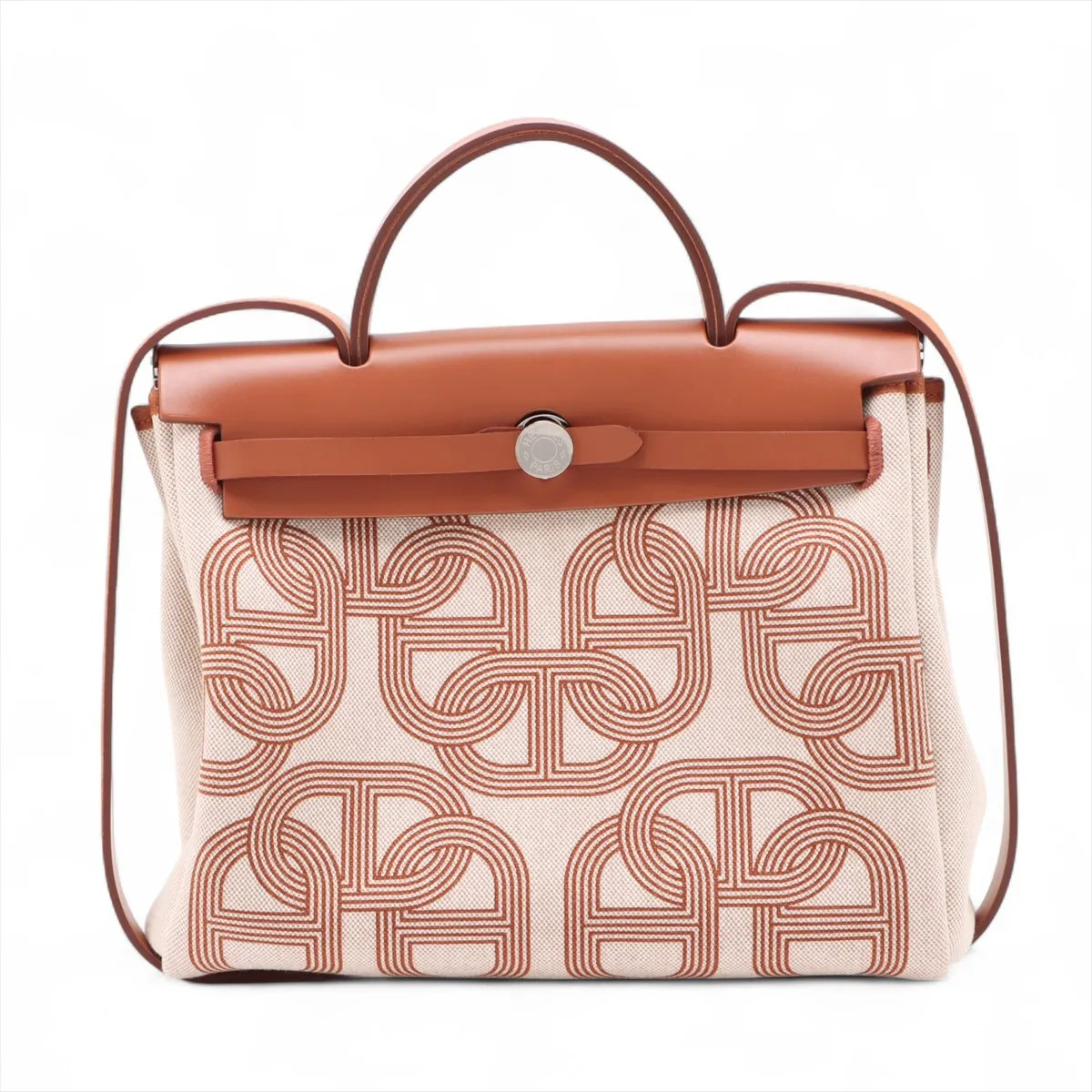 Hermès Herbag Zip PM Twirl Ash x Vash Hunter Beige x fauve Silver Metal Fittings