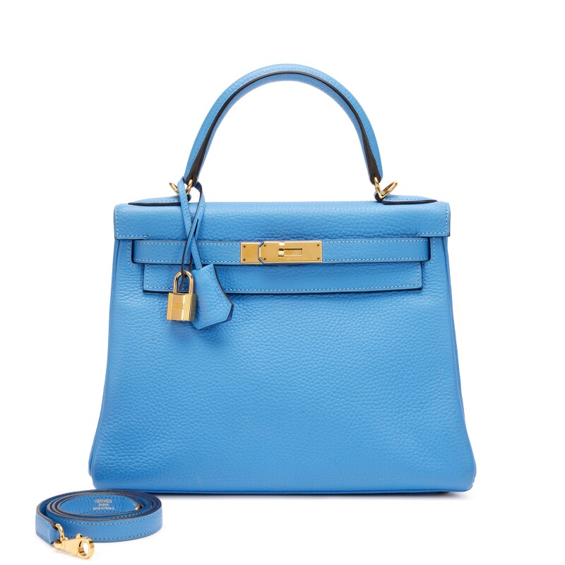 Hermes Bleu Paradis Togo Retourne Kelly 28 Gold Hardware, 2014