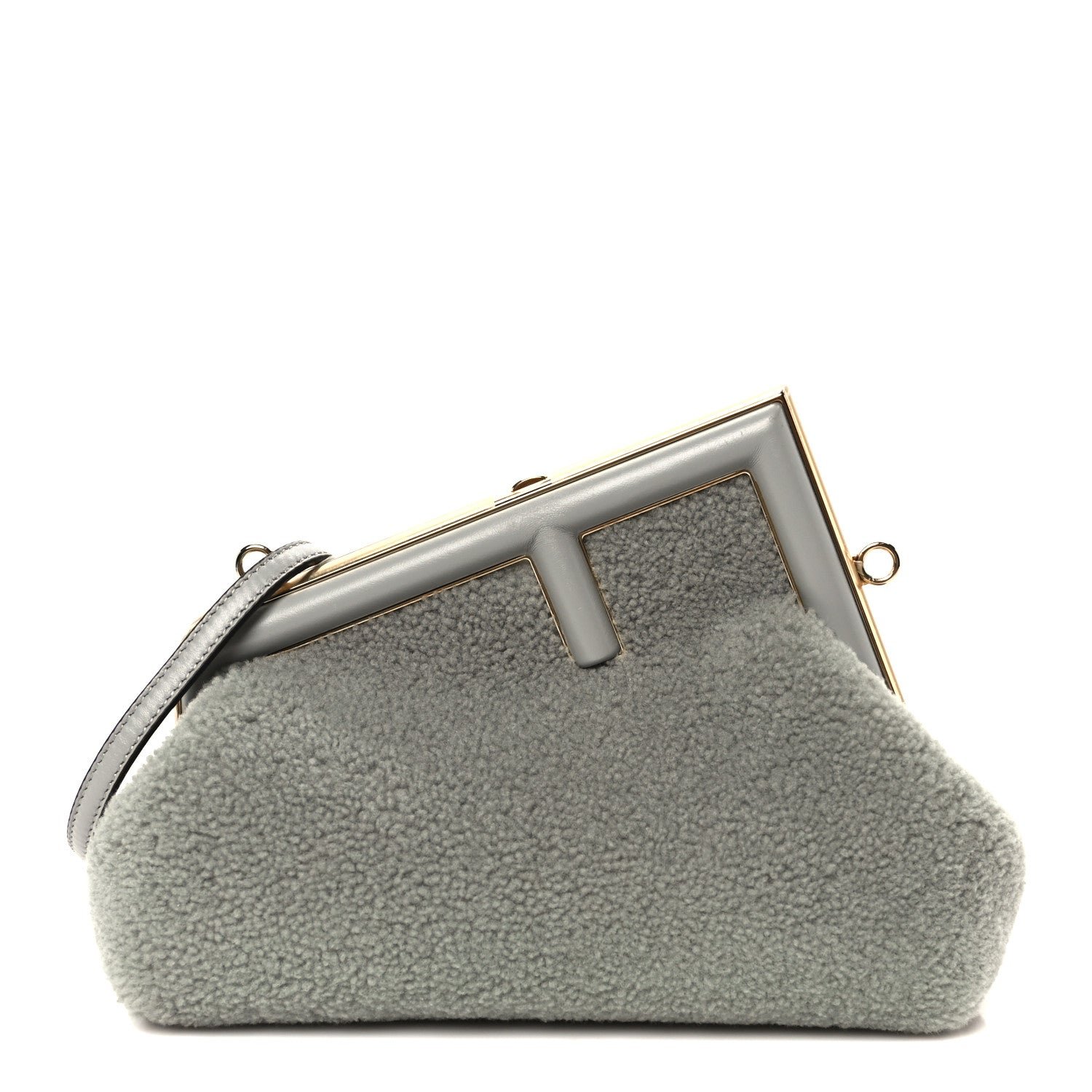 Fendi Fendi Shearling Small Fendi First Ghiaccio Oro Soft